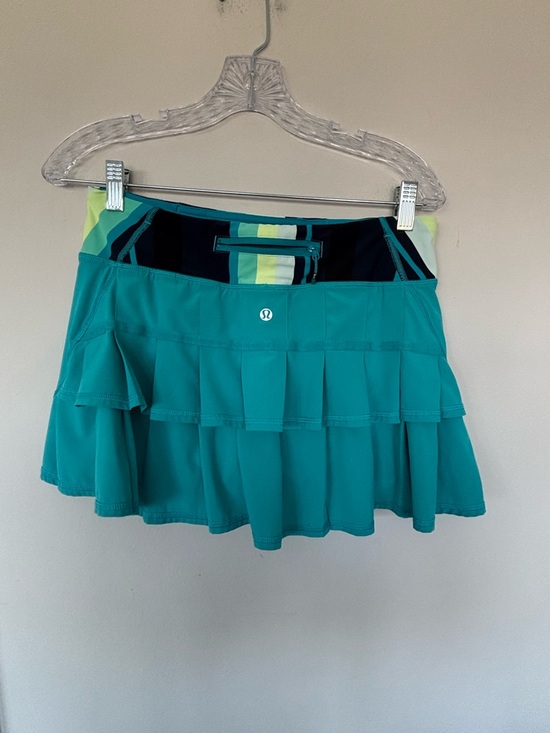 lululemon athletica Dresses & Skirts - lululemon athletica Teal Tiered Skater Skirt with Contrast Waistband 6